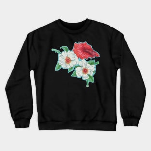 Wild Roses and Betta Fish Crewneck Sweatshirt